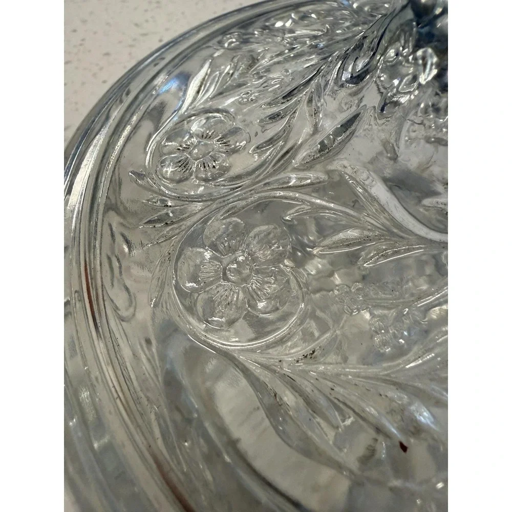 McKee Rock Crystal Clear Flat Candy Bowl Dish EAPG Depression Glass